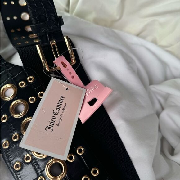 New juicy couture grommet wide belt snake print faux leather Elastic size L/XL main image 5